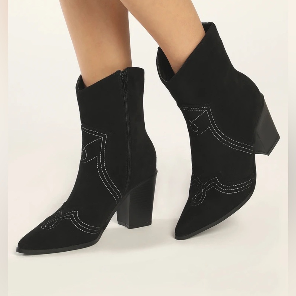 Lulus Western Pointed Heel Cowgirl Boot